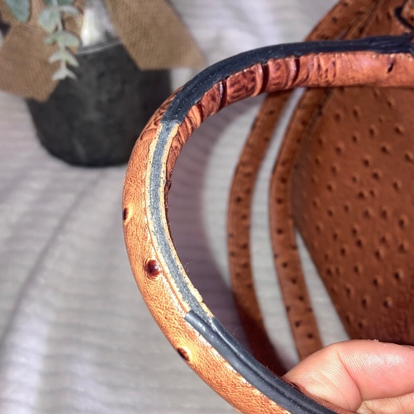 Dasein Elegant Brown croc and ostrich embossed hand bag - Picture 10 of 14